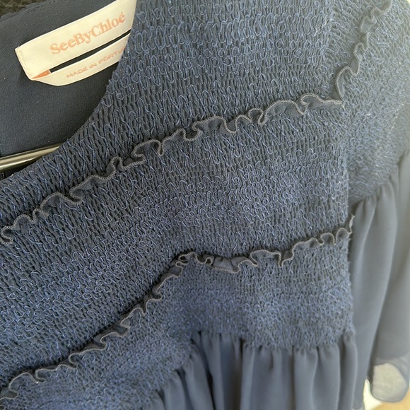 SEE BY CHLOE Three-Quarter Sleeve Top BLOUSE - Picture 3 of 3